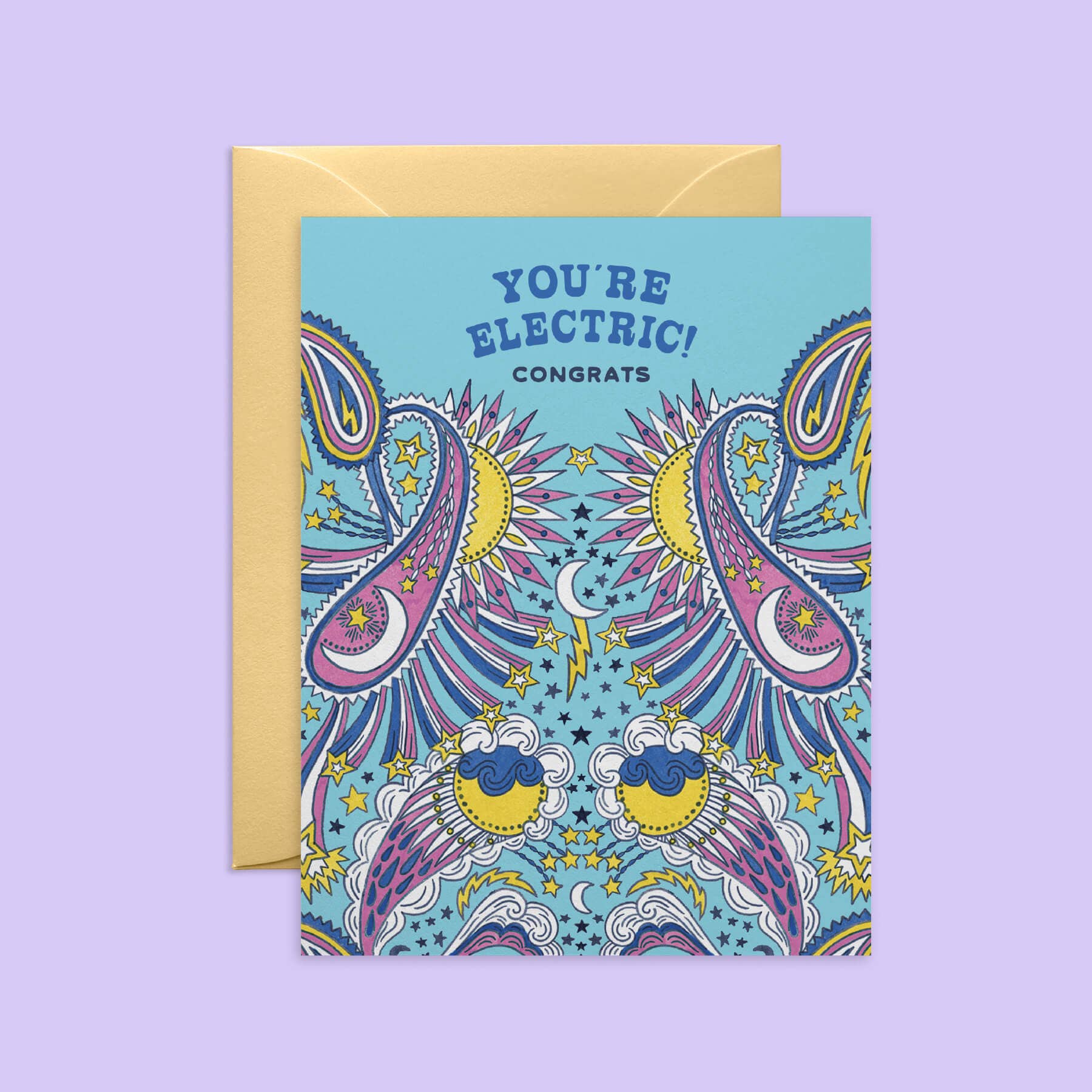 Celestial Paisley Congrats Card