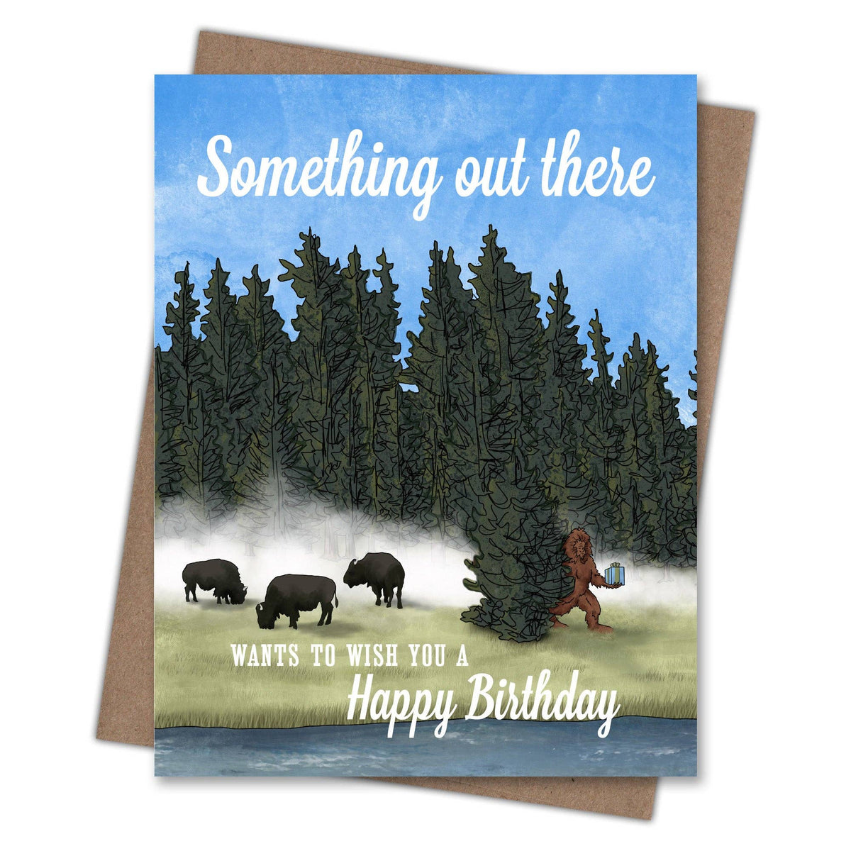 Sasquatch - Recycled Birthday Card for Outdoor Adventurers