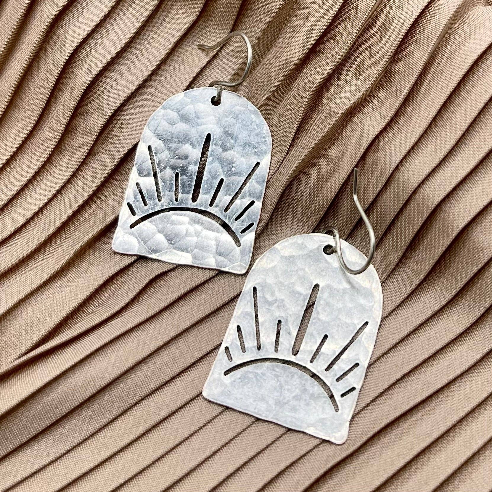 Sunshine Earrings with African Turquoise