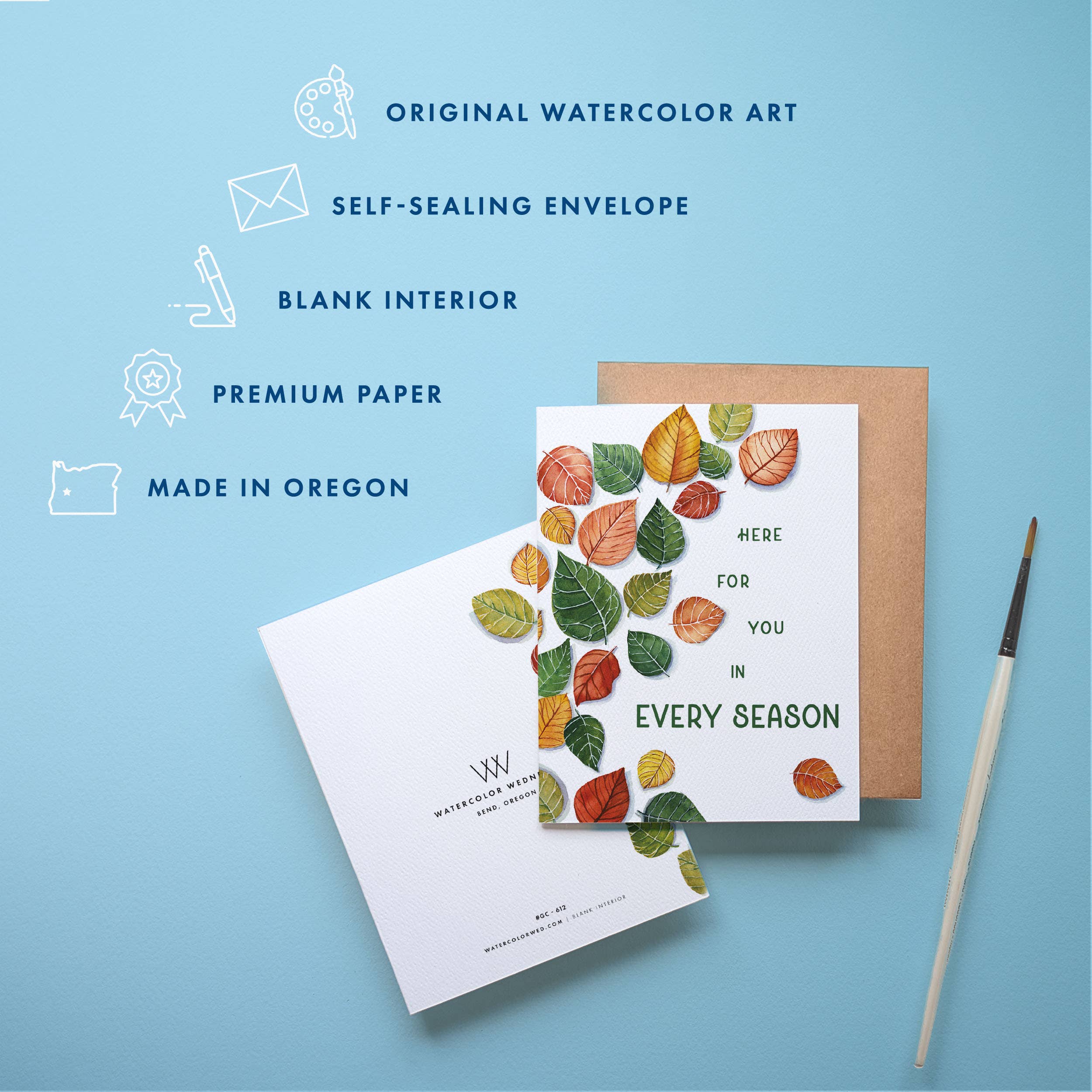 Sympathy Greeting Card | Fall Leaves Encouragement Card