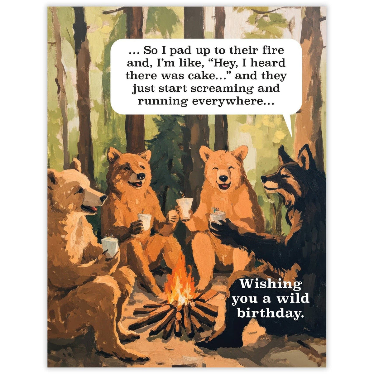 Campfire Bears - Recycled Birthday Card for Campers
