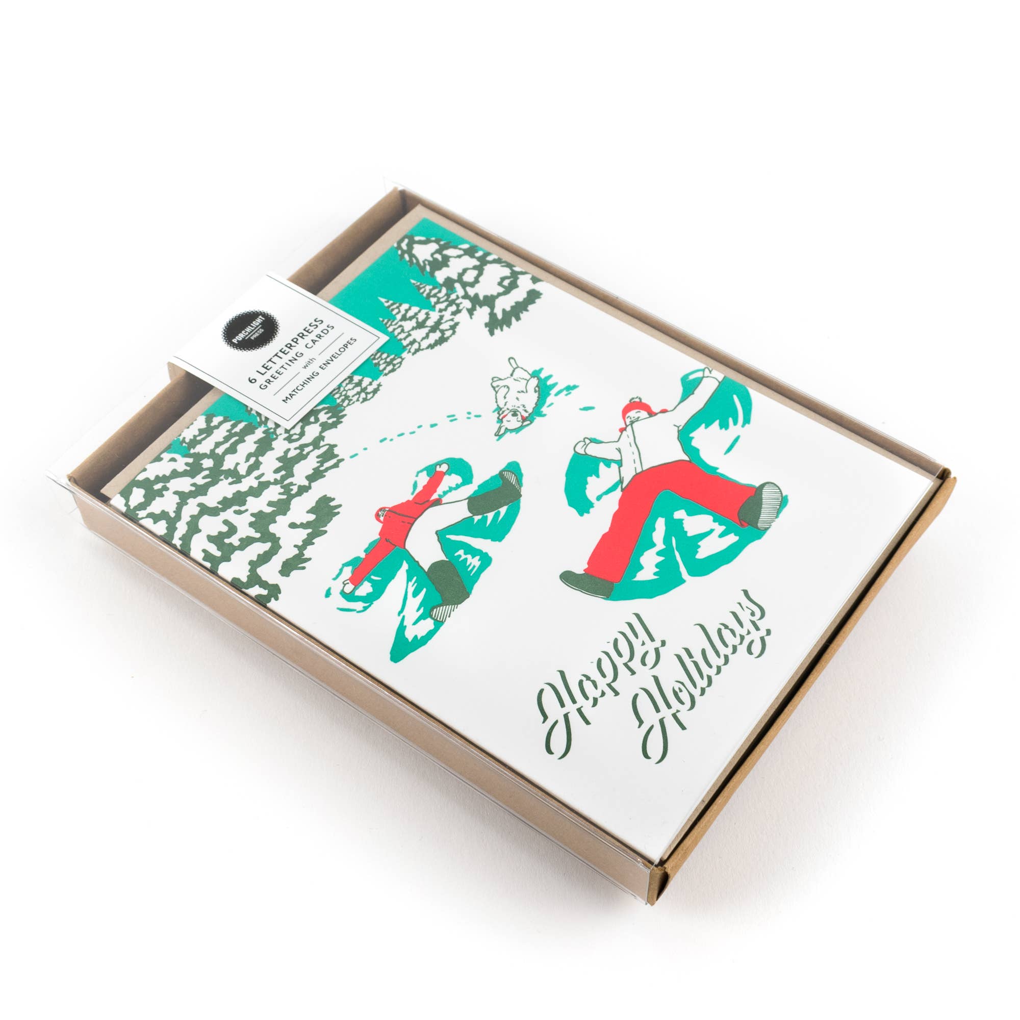 Vintage Snow Angels Holiday Card: Single Card