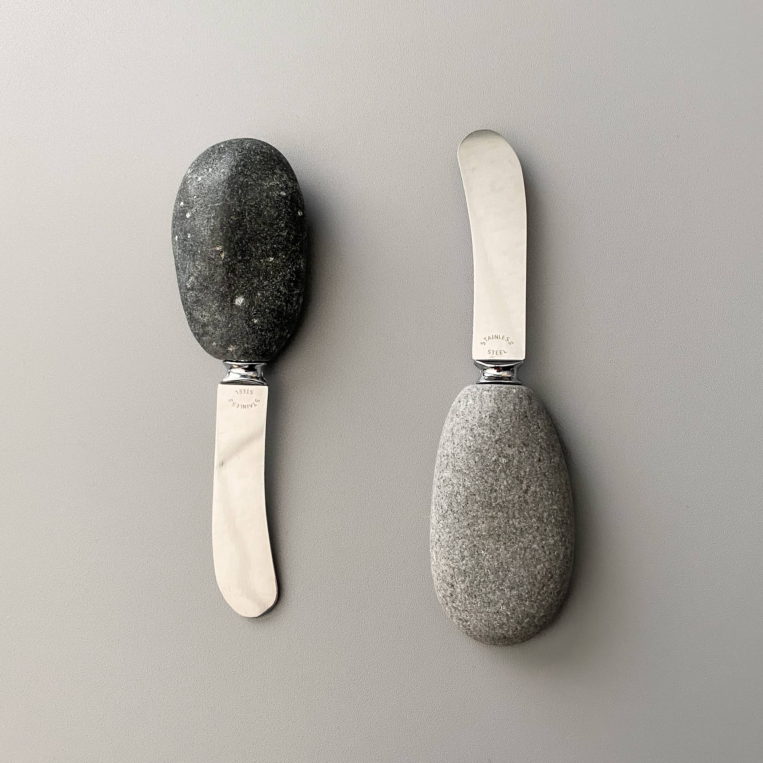 Ergonomic Stone Cheese Spreader