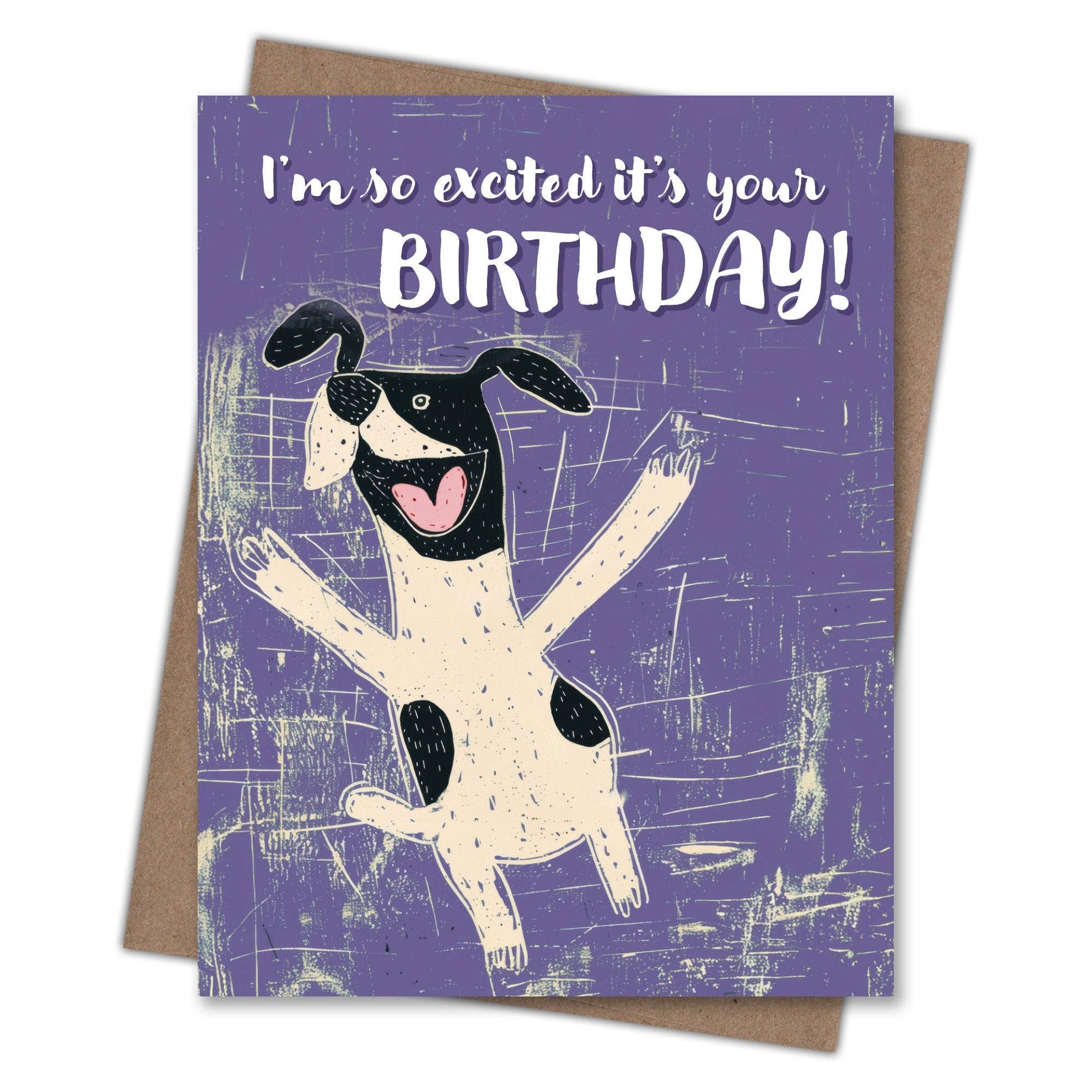 Excited Dog Birthday Card