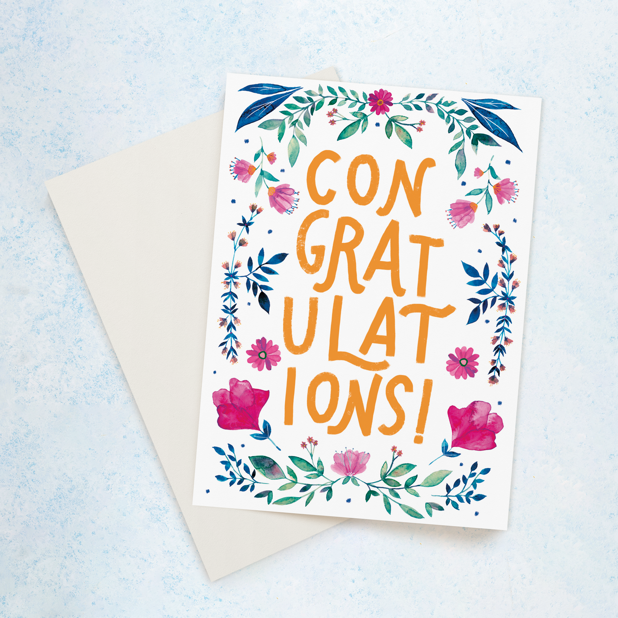 Congrats Floral Graduation Card