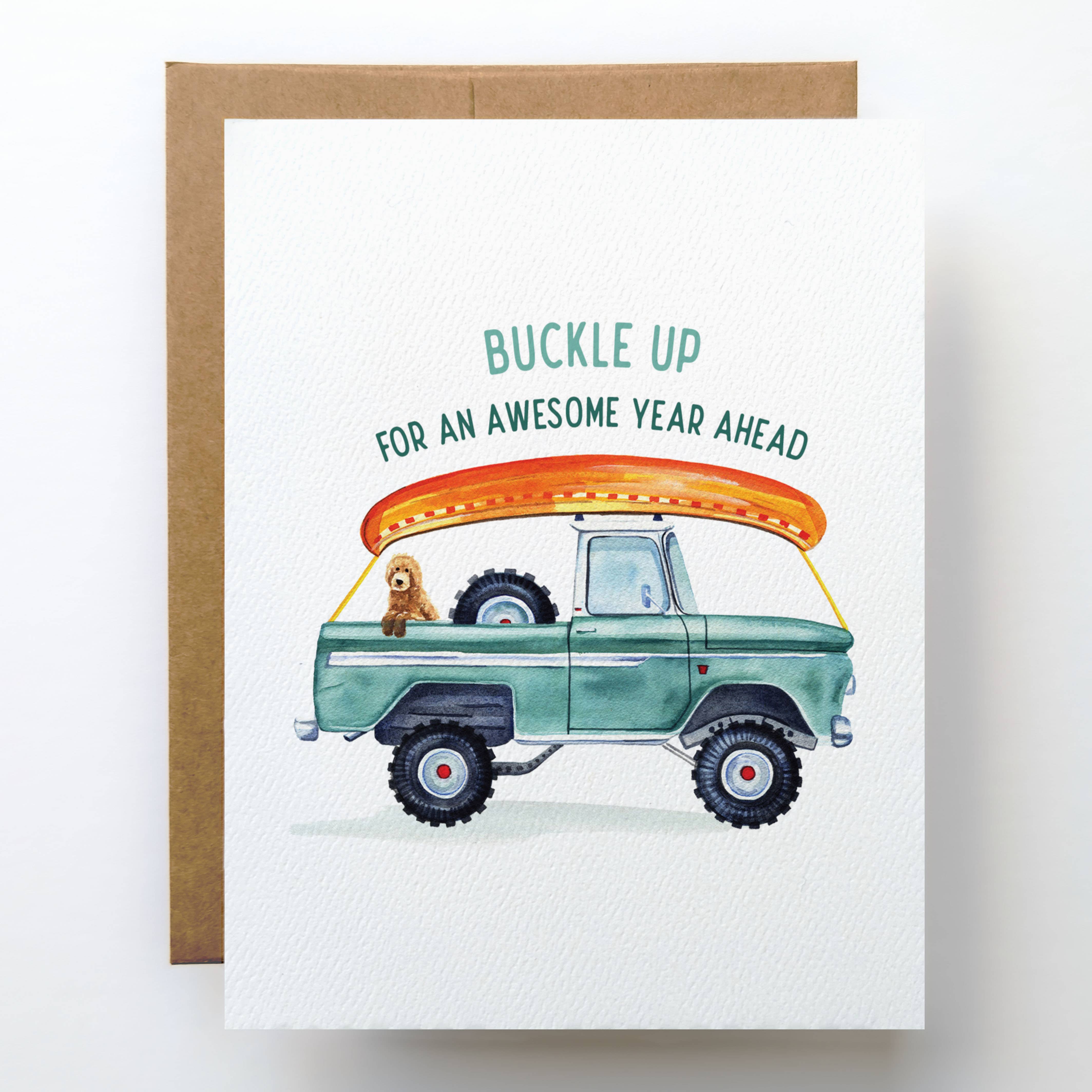Adventure Birthday Card for Kid | Truck and Dog Design