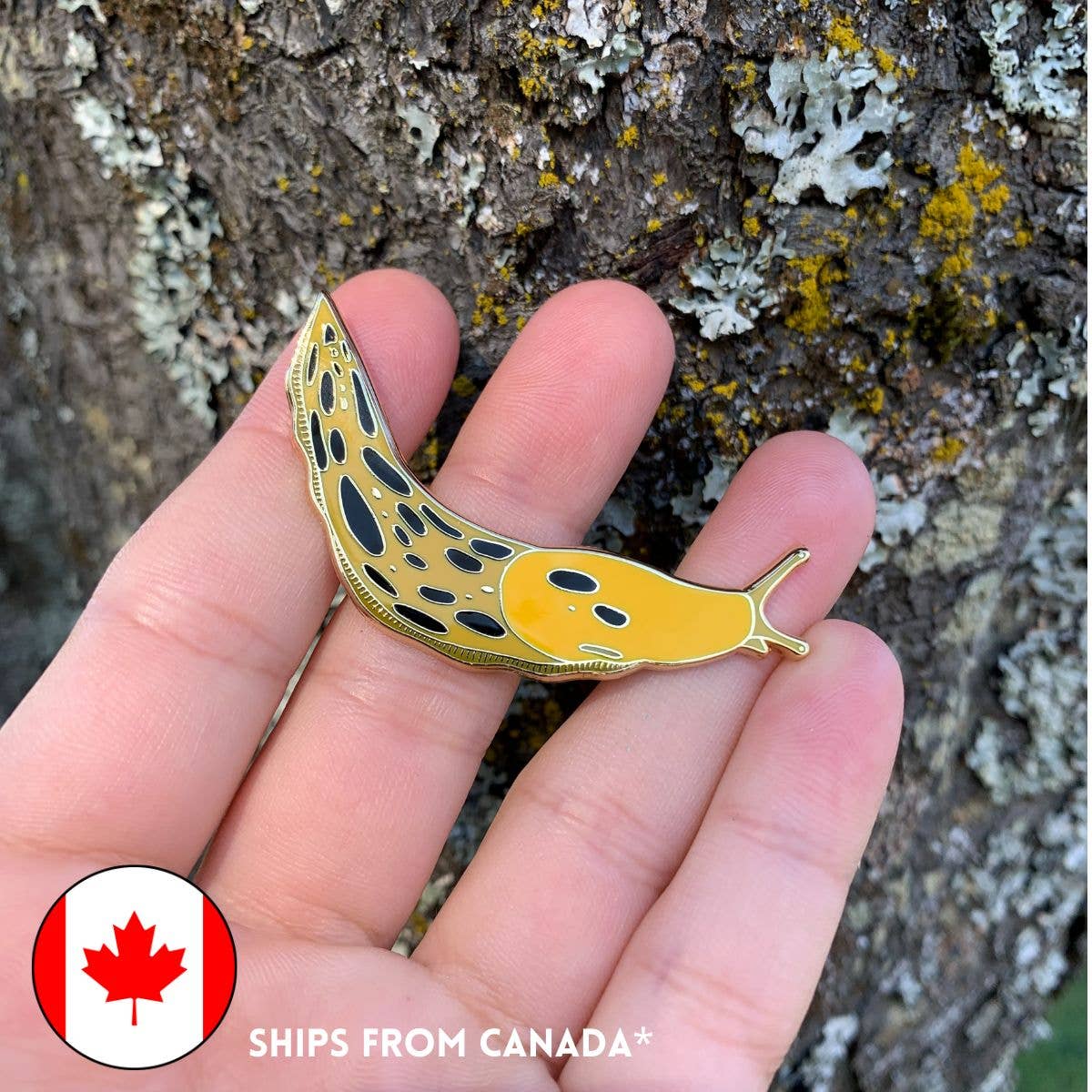 Pacific Banana Slug Enamel Pin - 25% to Charity!