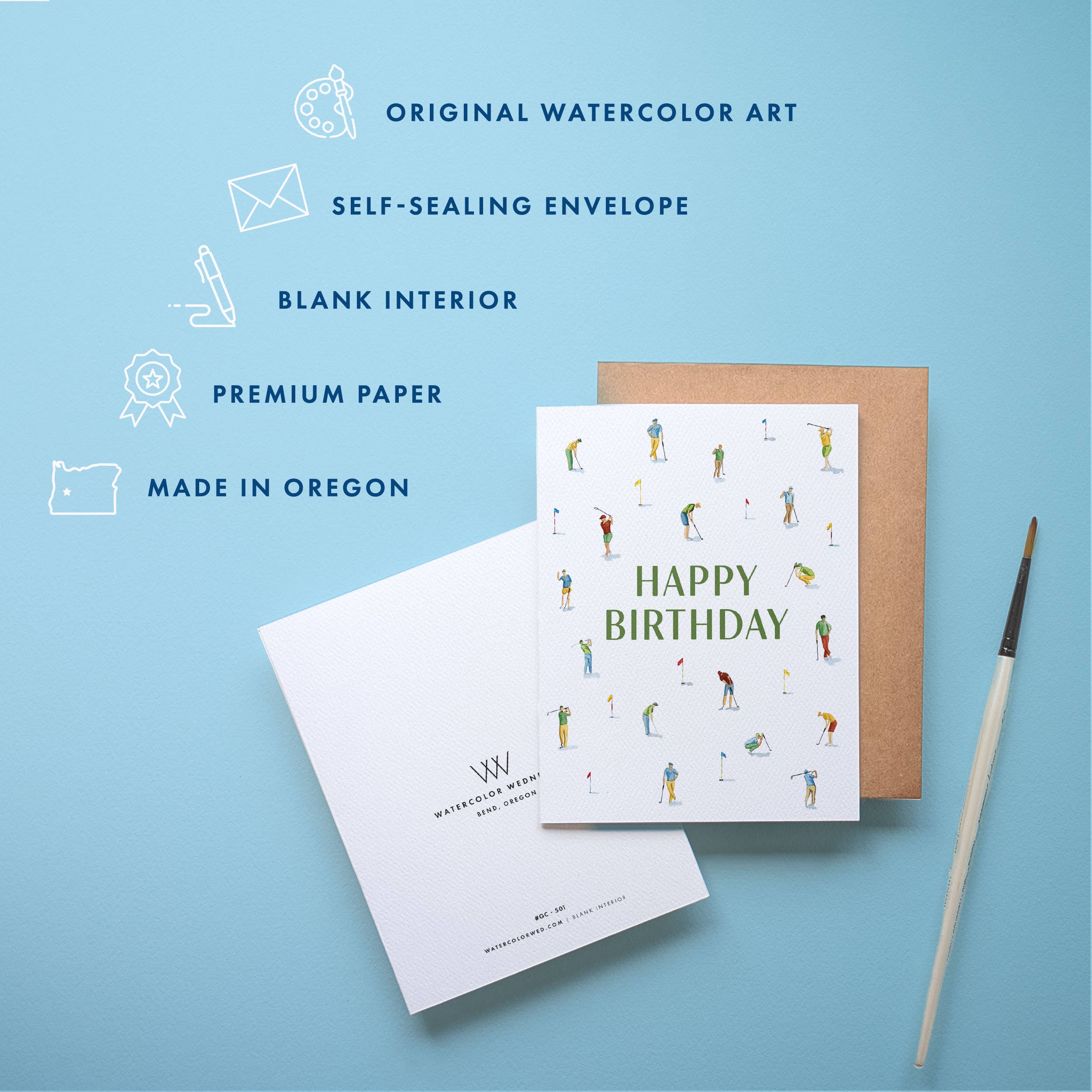 Golfing Birthday Card | Tiny Golfers Happy Birthday Design