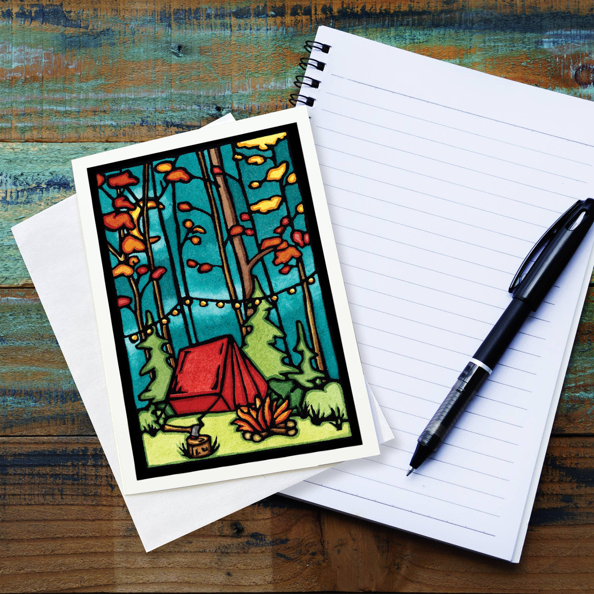 Greeting Card Evening at Camp Tent