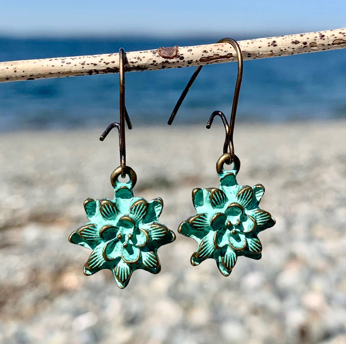 Brass Dahalia Earrings