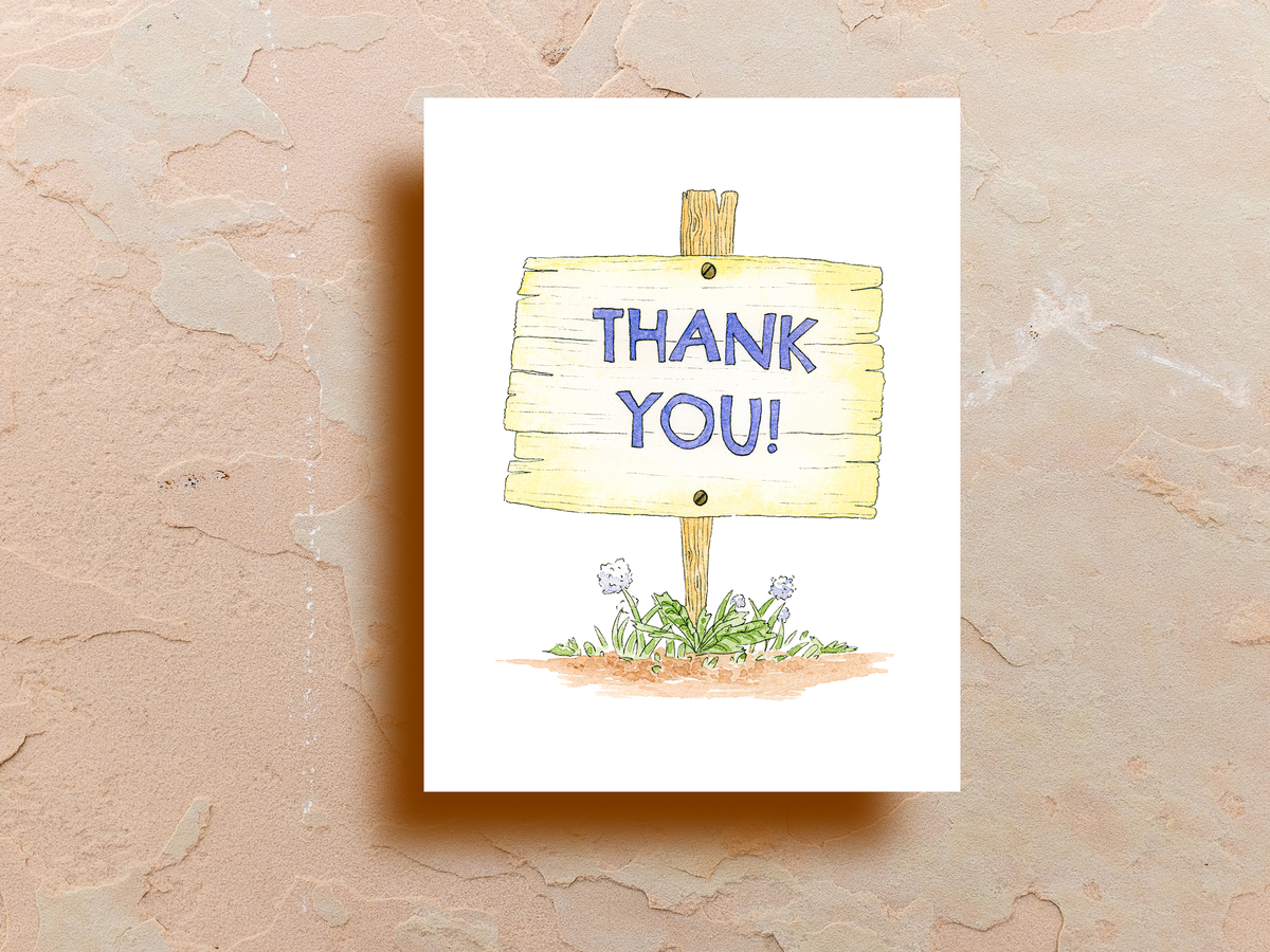 Thank You Garden Sign - Greeting Card