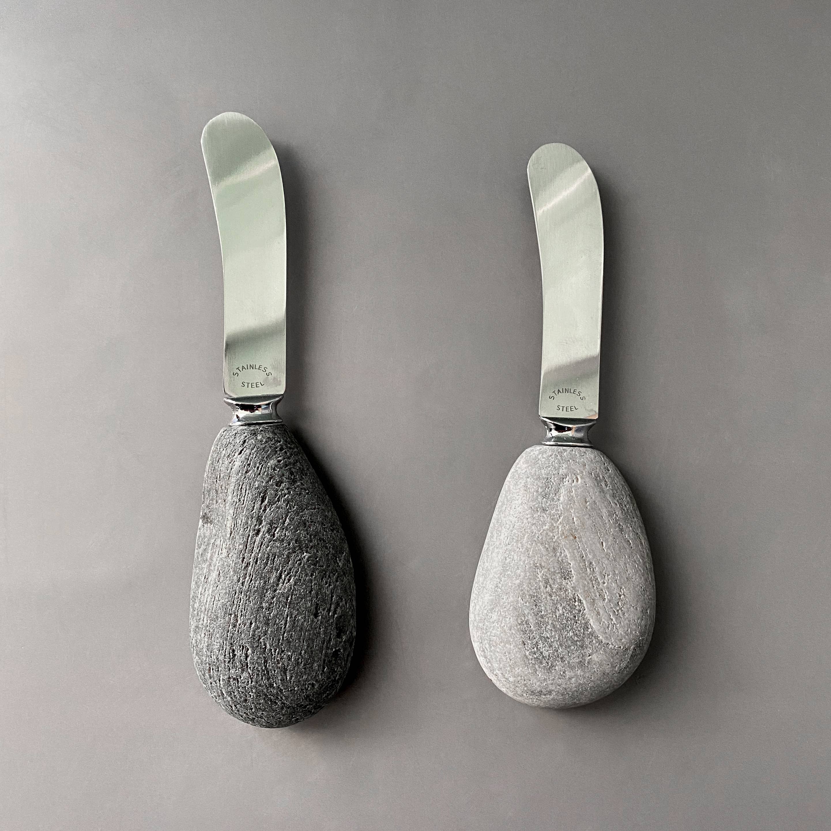 Ergonomic Stone Cheese Spreader
