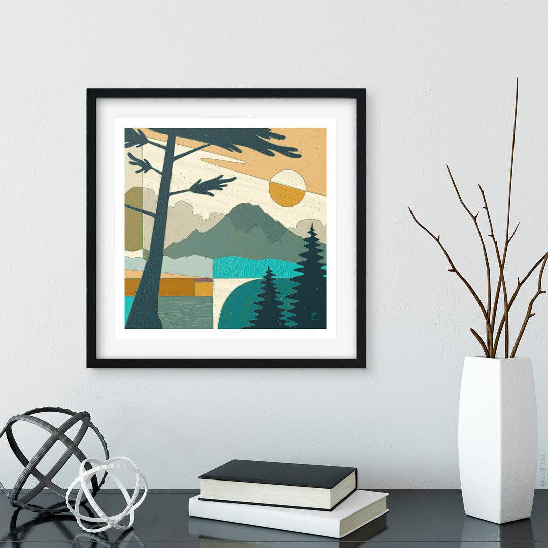 Pnwonderland: Rainier - WHLSL Print: ChromaBlock / ChromaBlock Black / 12x12