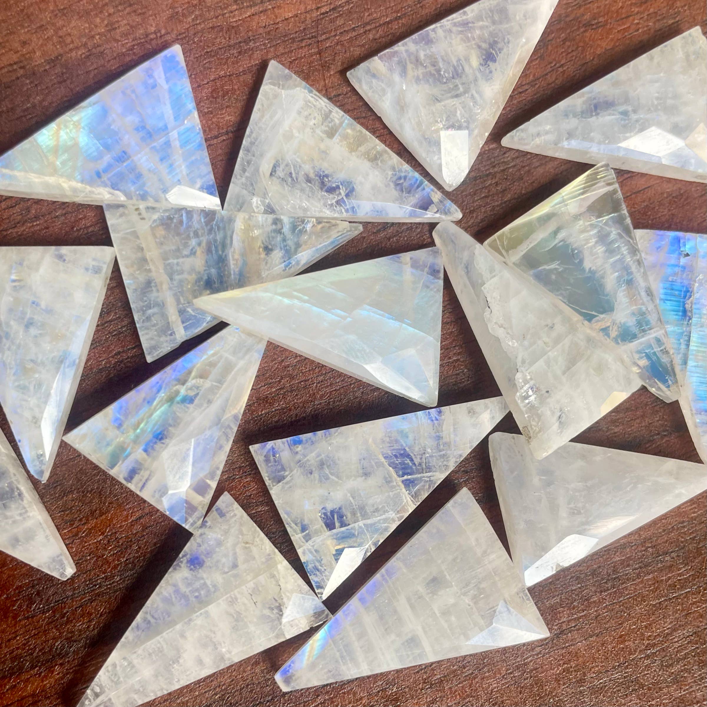 Triangle Stone Drop Earring: Gold Filled / Lapis