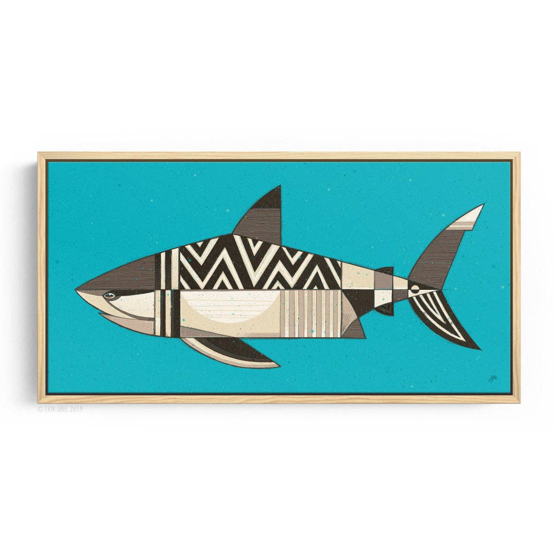 White Shark - WHLSL Print: Unframed / 12x6 / Canvas
