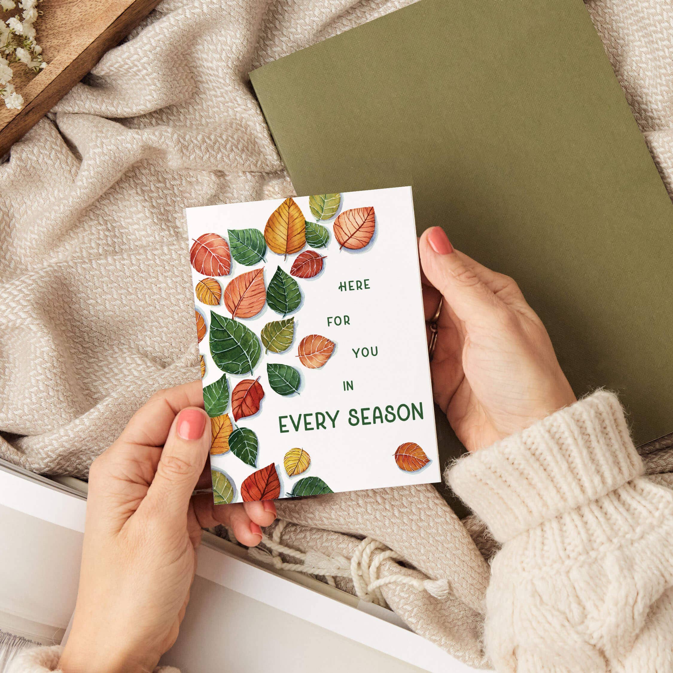 Sympathy Greeting Card | Fall Leaves Encouragement Card