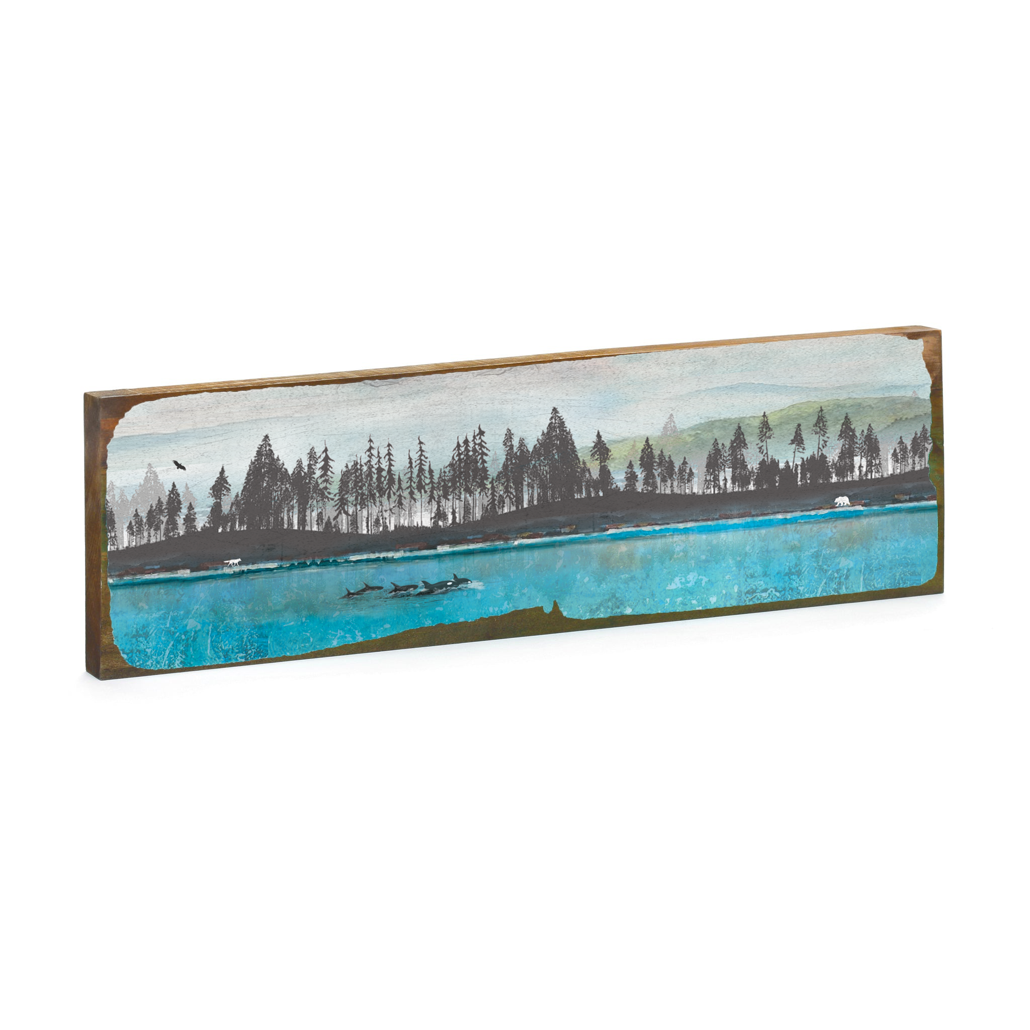 Orca Pod - Timber Wall Art: Tiny