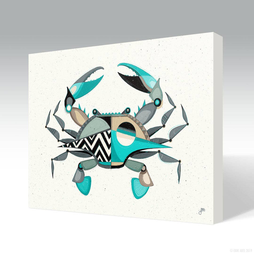 Blue Crabby - WHLSL Print: Unframed / 12x9 / Bamboo Paper