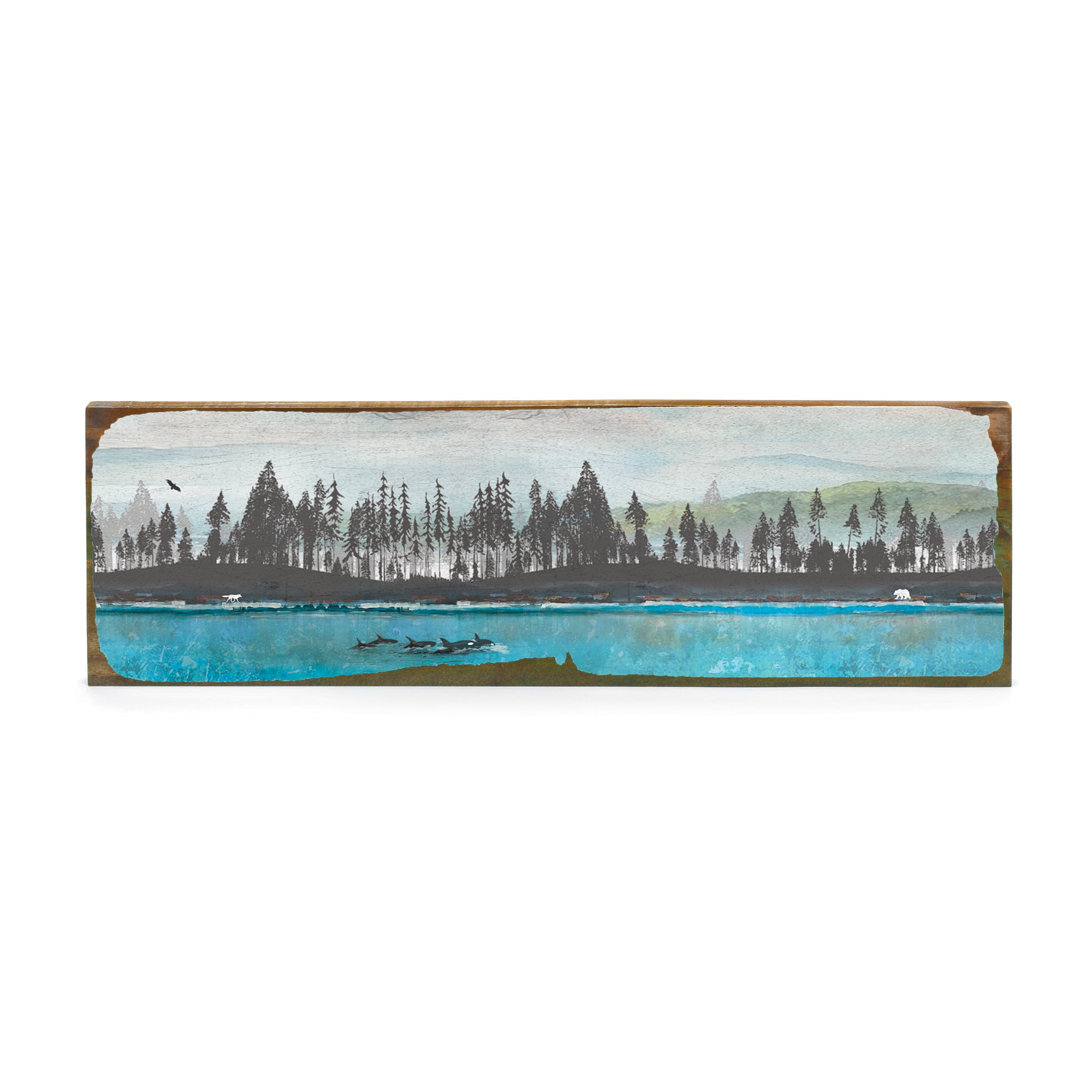 Orca Pod - Timber Wall Art: Tiny