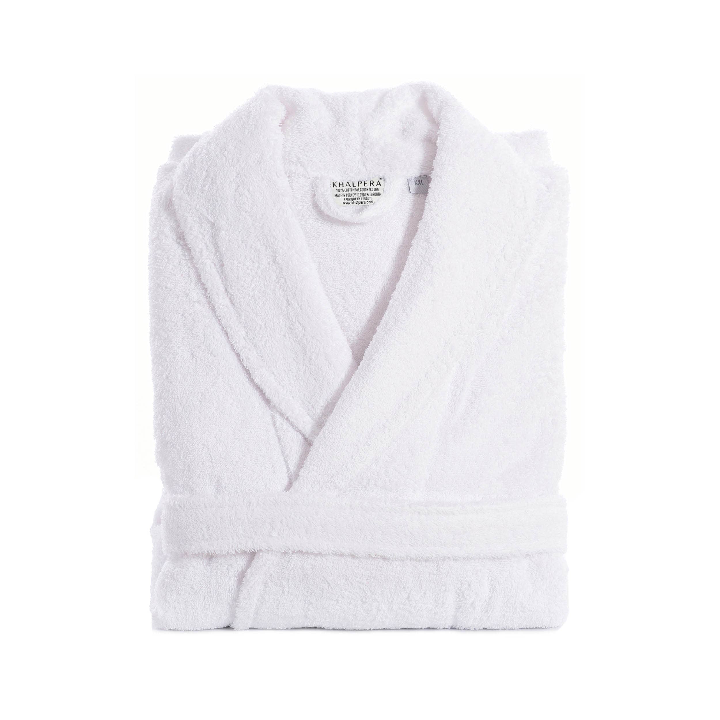 100% Turkish Cotton Unisex Aristocrat Bathrobe: White / S/M