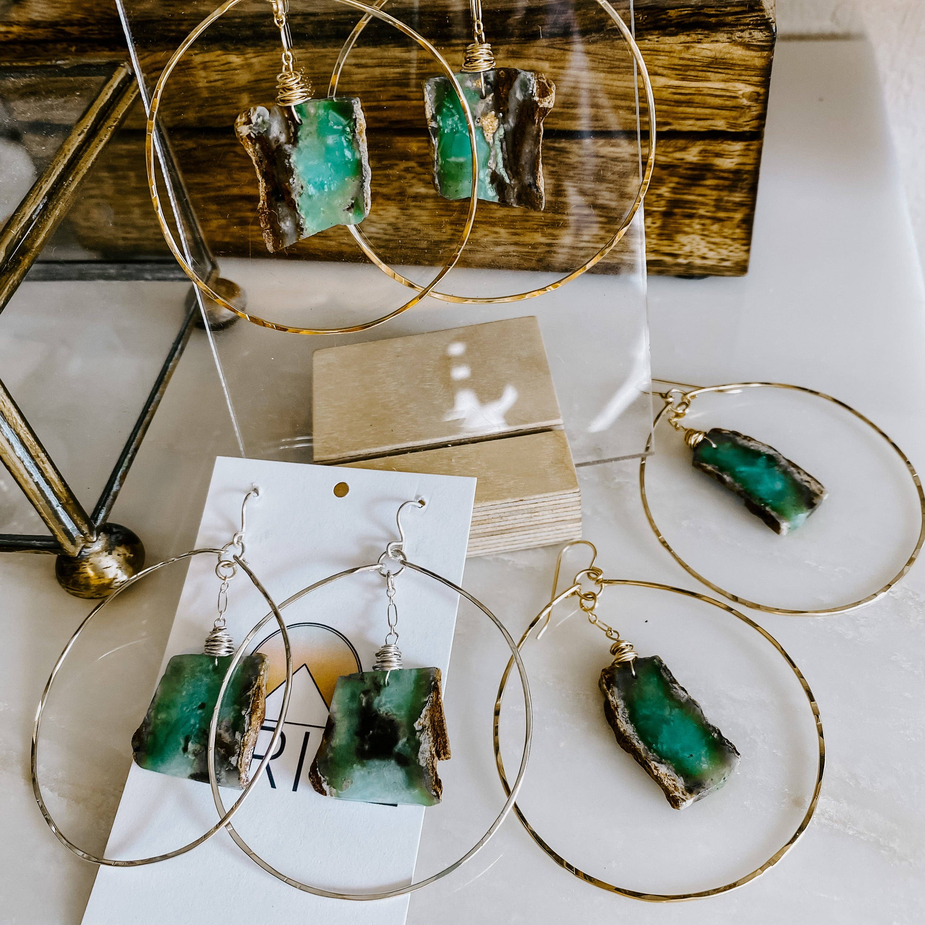 Coastline Hoop Earrings: Sterling Silver