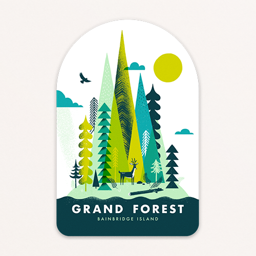 Grand Forest Deer Sticker