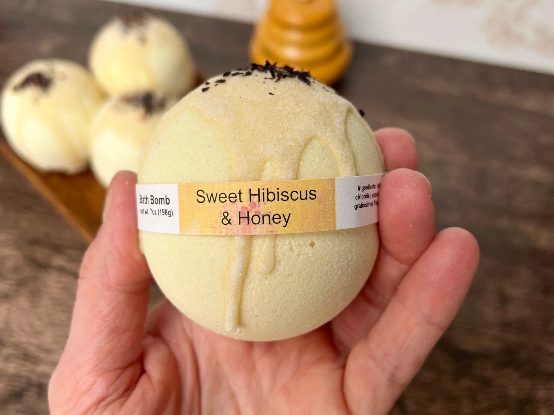 Sweet Hibiscus & Honey Artisan Bath Bomb