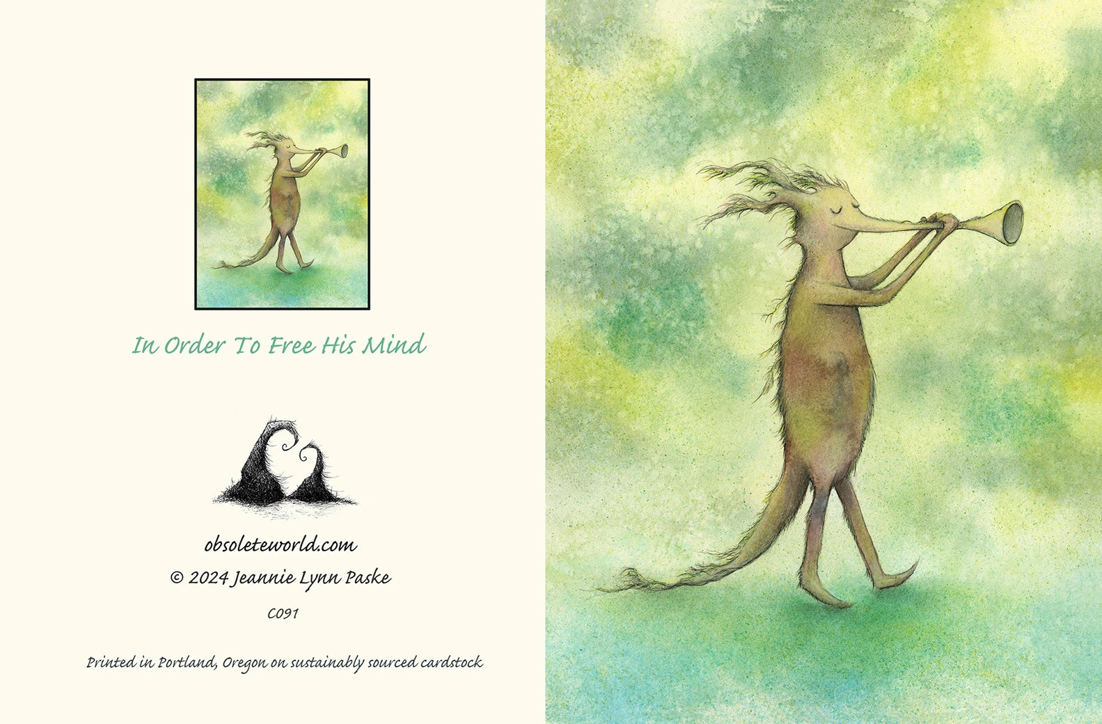 In Order To Free His Mind Greeting Card