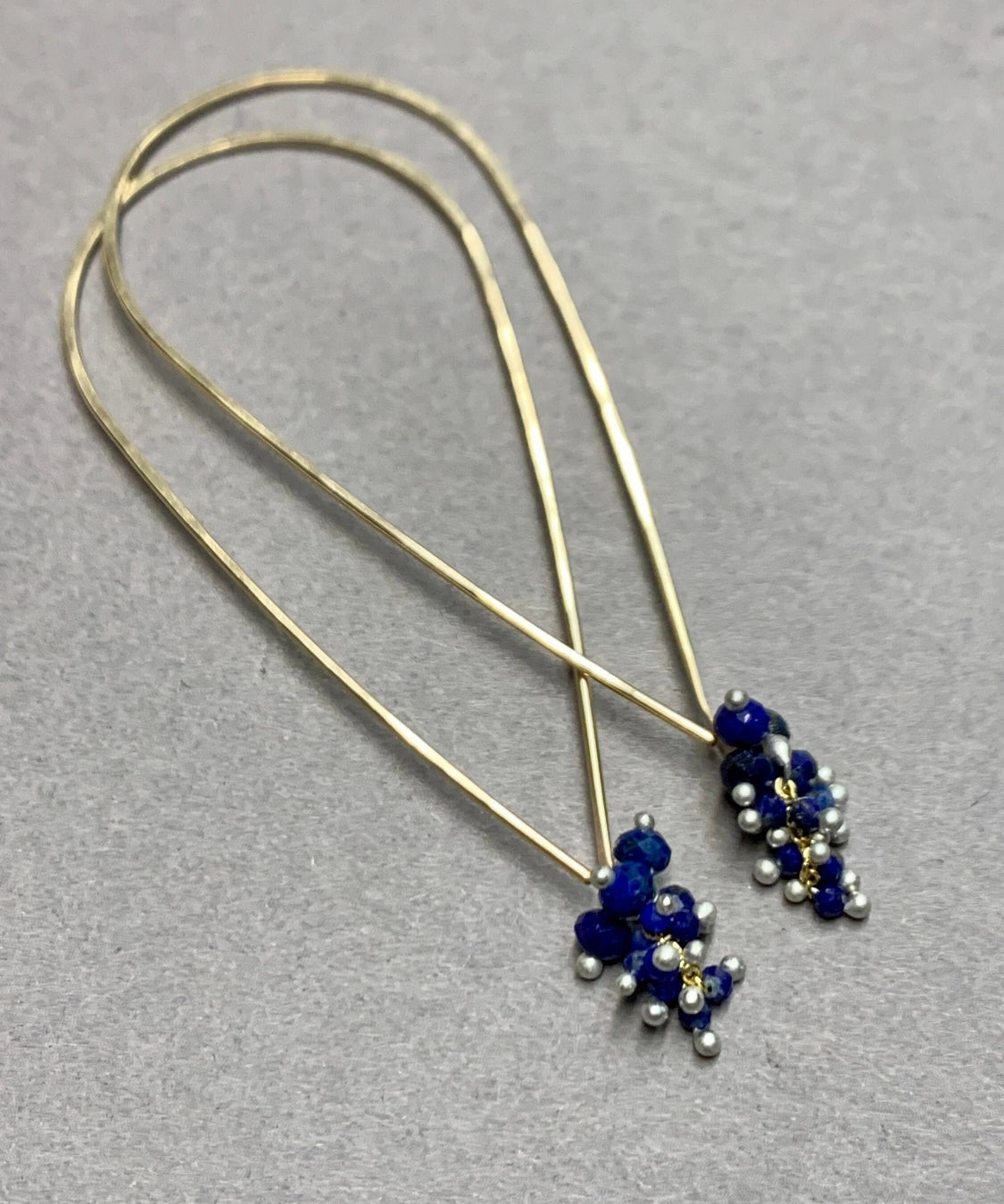 Lapis Lazuli Tear Hoop Earrings
