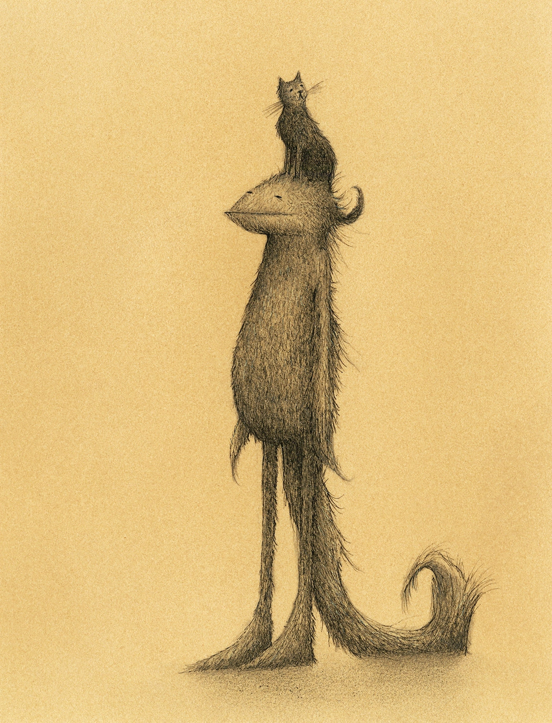 Monster With Cat on Head Card