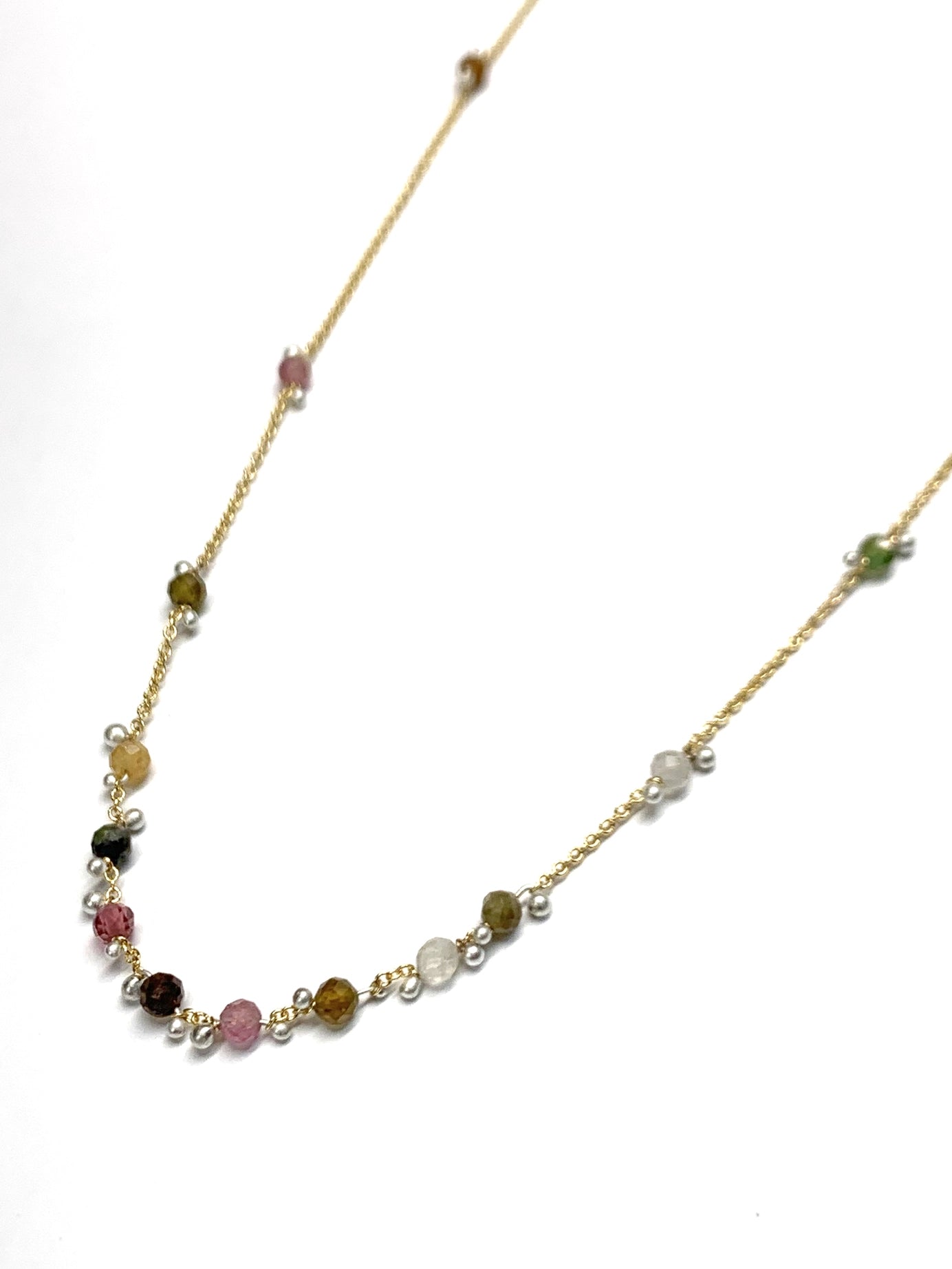 Tourmaline Little Rondelle Necklace- 18 Inches
