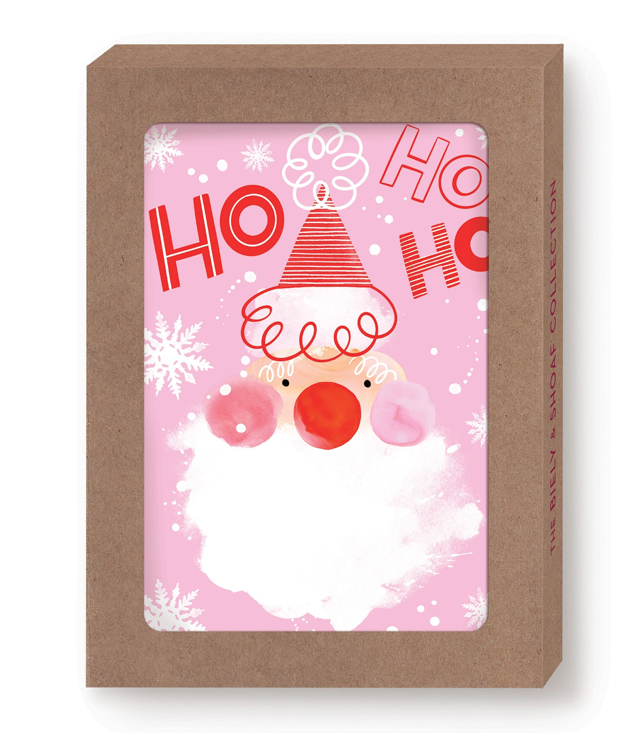 Pink Santa Boxed Holiday Cards - Set of 10