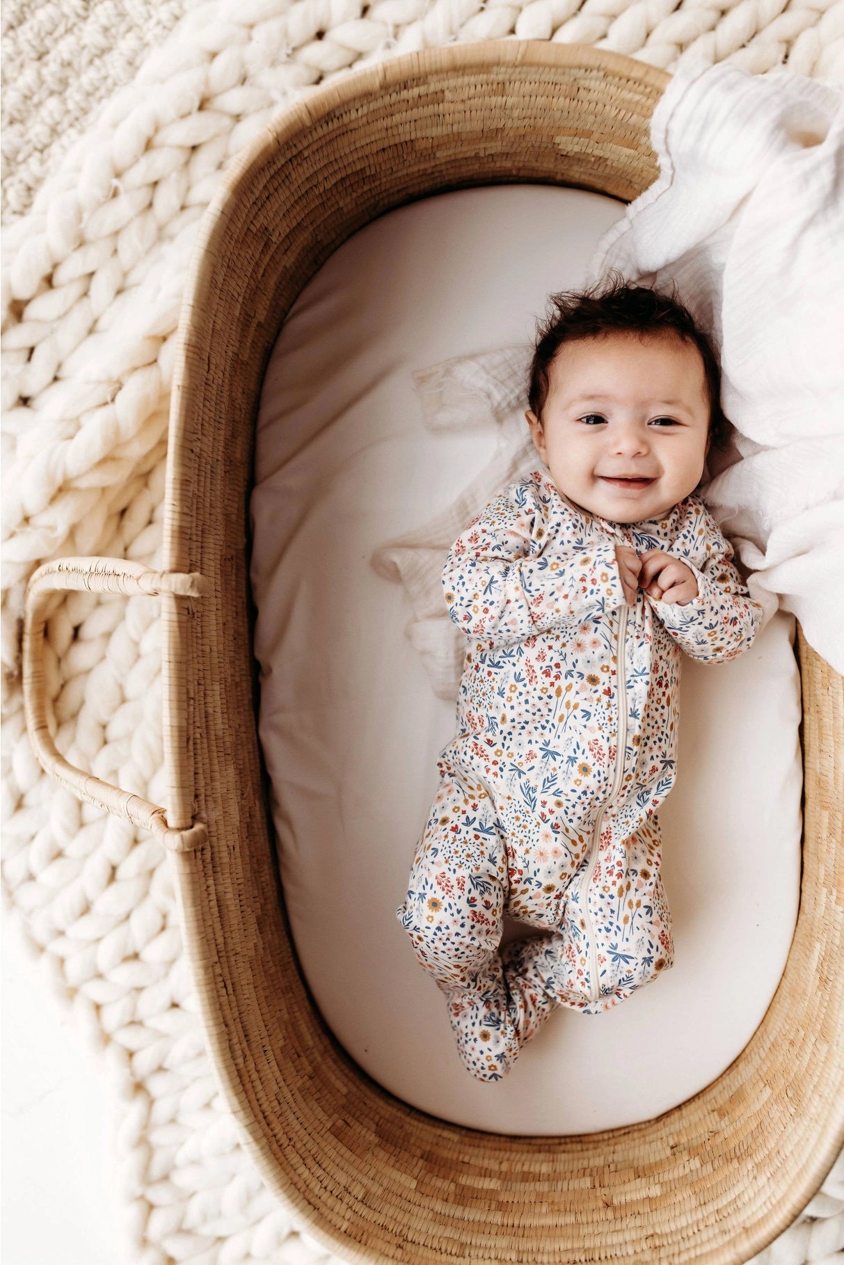 Pnw Baby Footed Zip Romper- Mountain Meadow