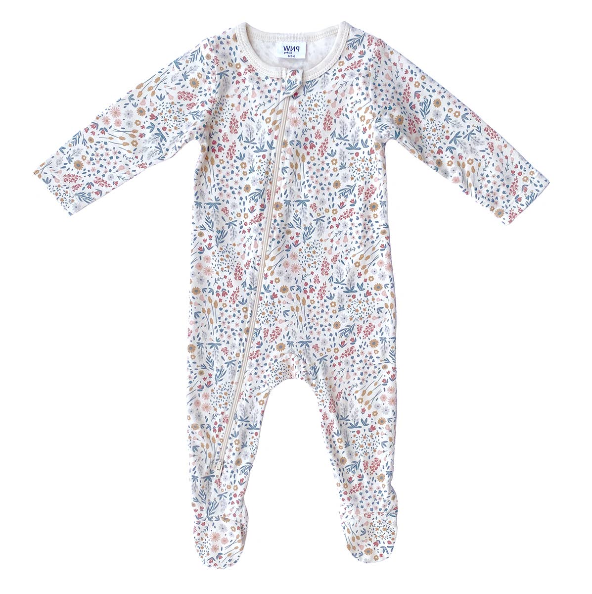 Pnw Baby Footed Zip Romper- Mountain Meadow