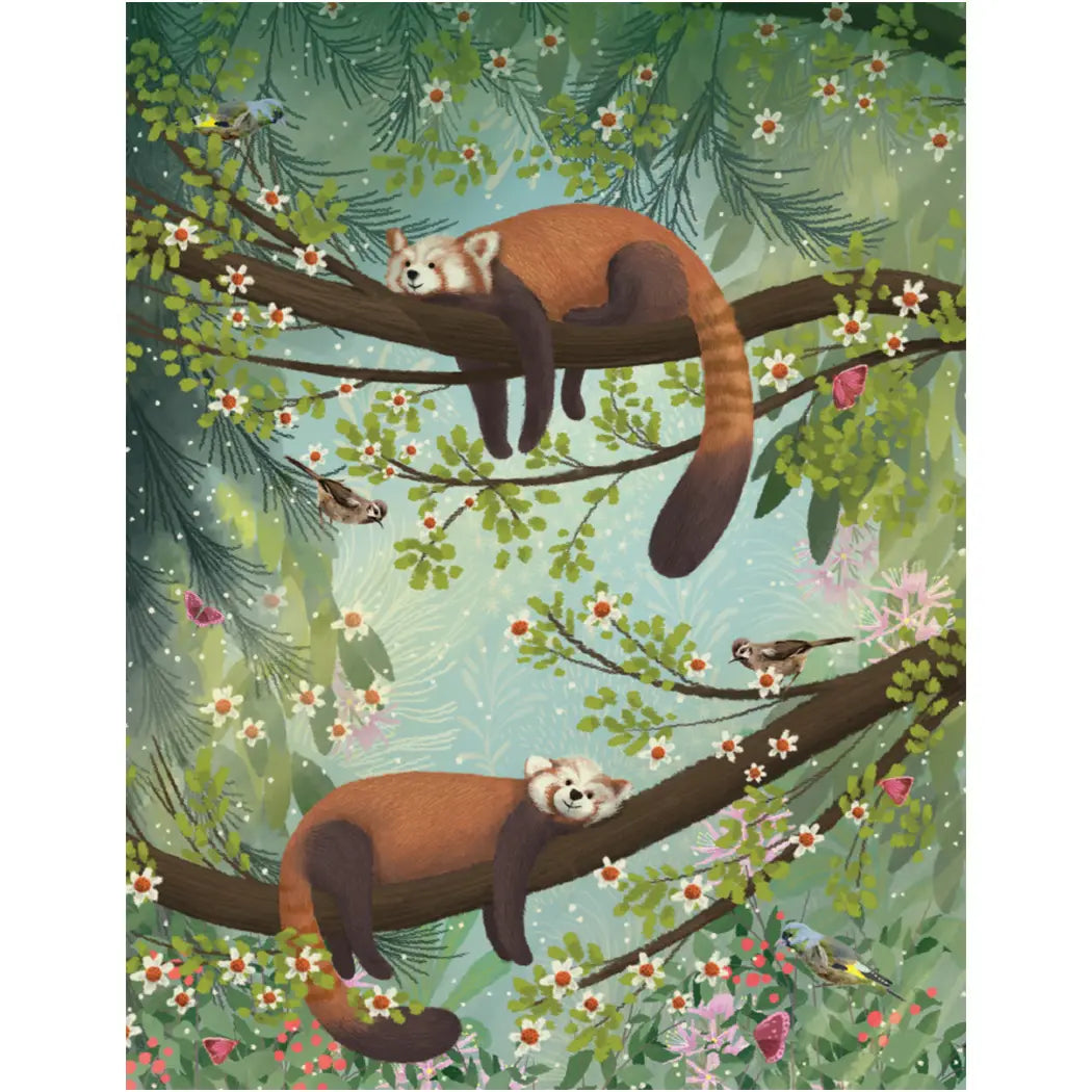 Relaxing Red Pandas Birthday Card