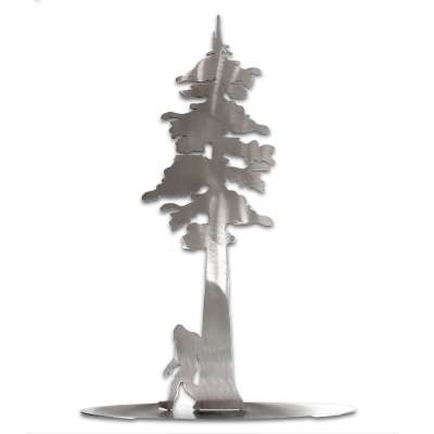 Stainless Redwood Tree with Bigfoot Stand-Up
