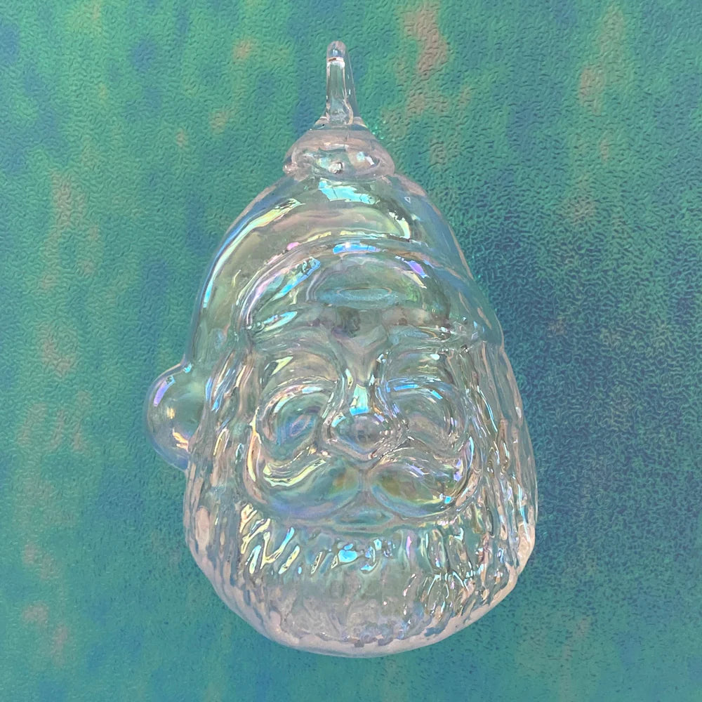 Icicle Santa Glass Ornament by Glass Eye Studio