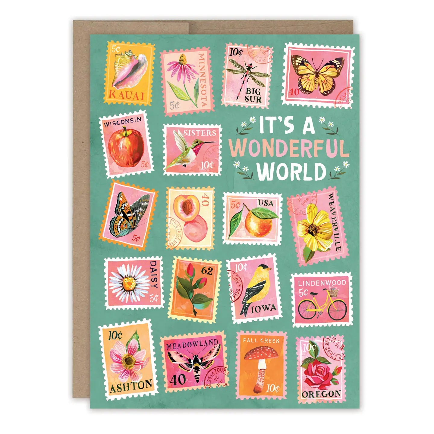 Postage Stamps Birthday Card