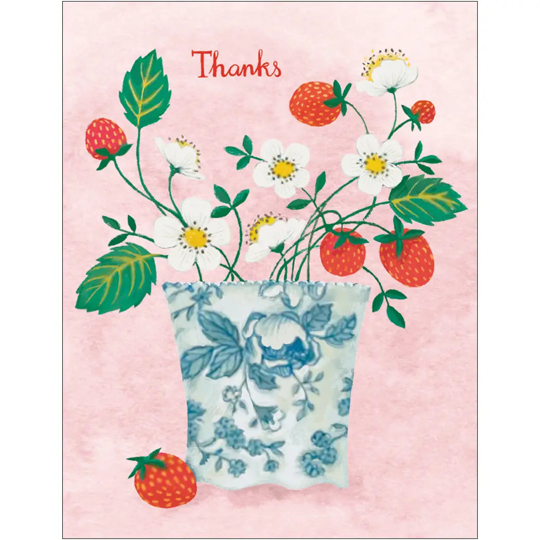 Pitcher of Strawberries Thank You Card