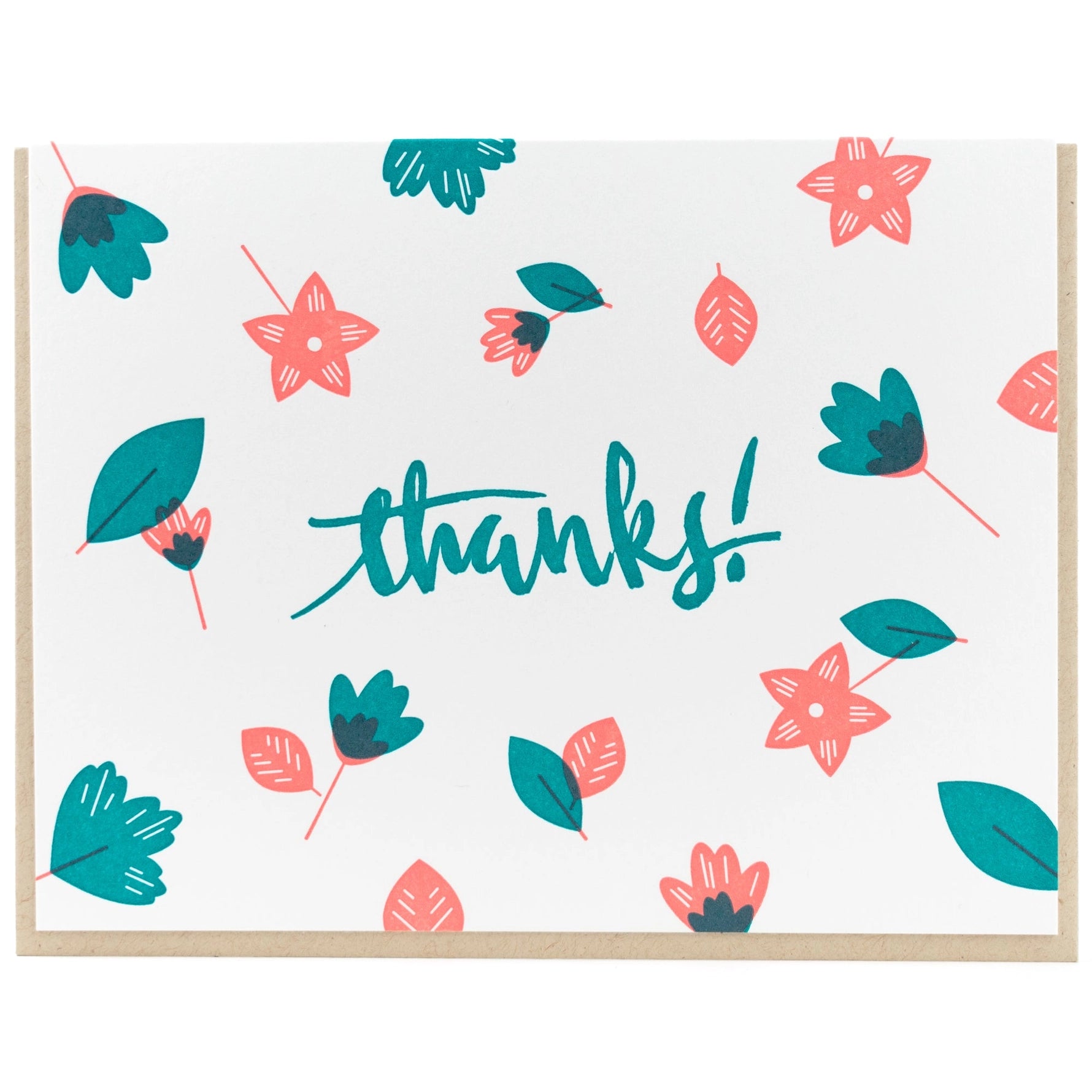 Thanks Calligraphy Floral Card