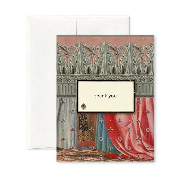 Thank-you notecard F (acanthus/pink)