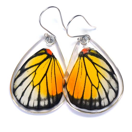 Red Spot Sawtooth Butterfly Earrings