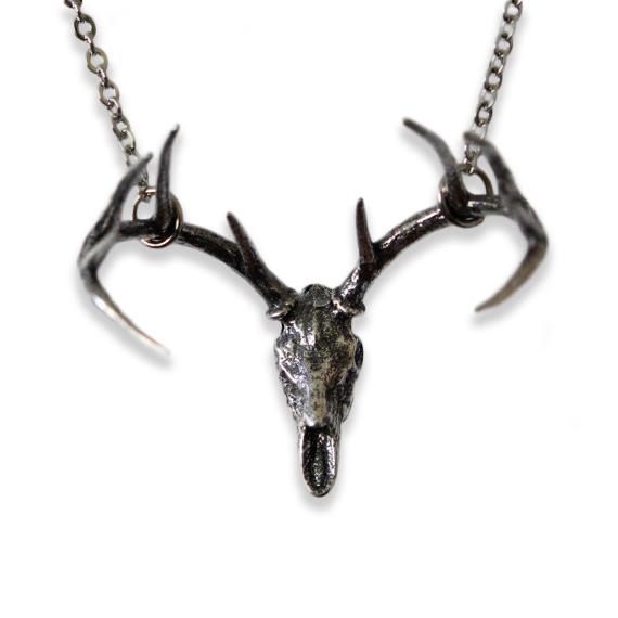 Small Trophy Deer Skull Pendant Necklace