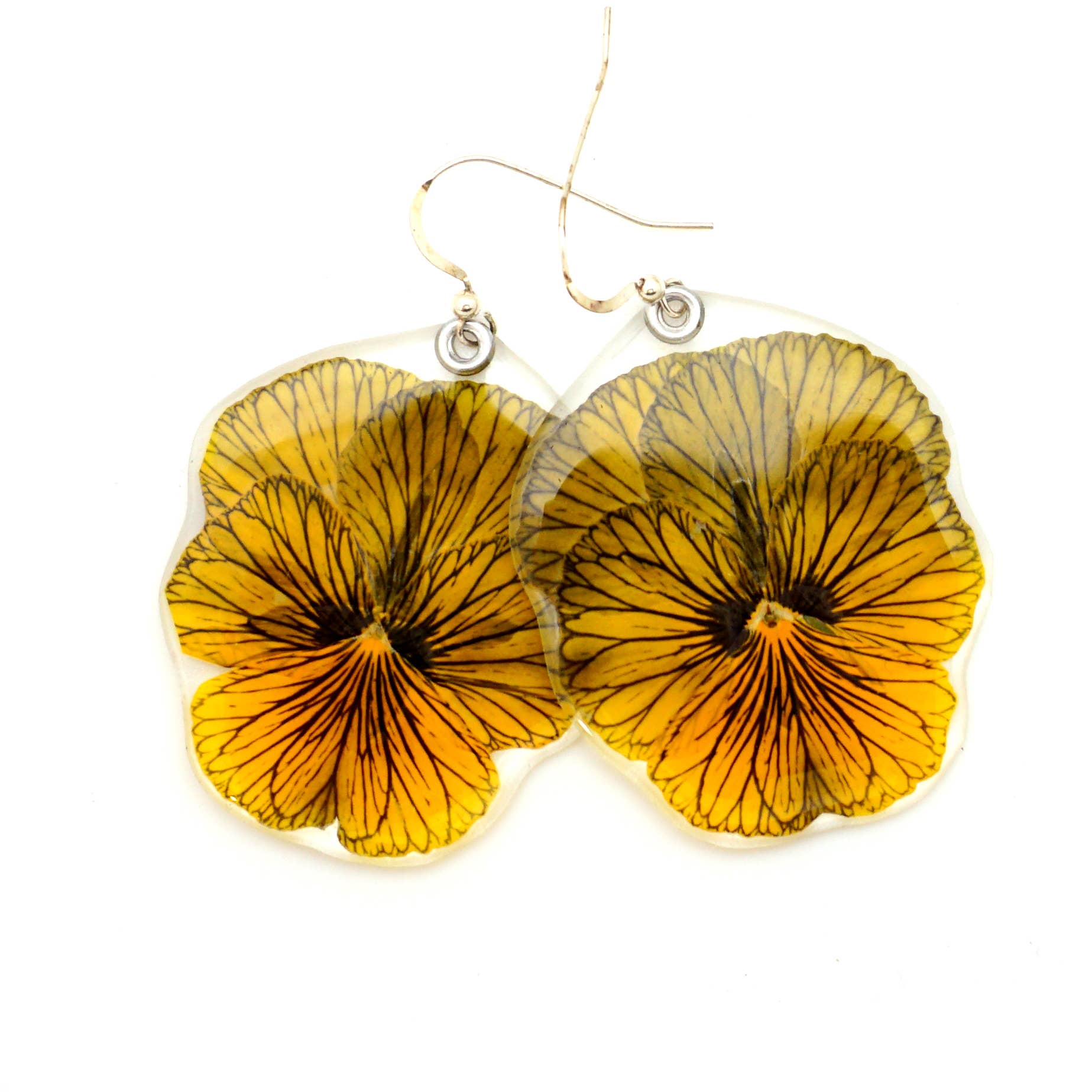 Tiger Pansy Flower Earrings