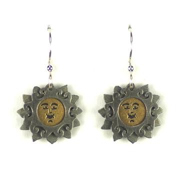 Sun Earring W/ Brass/Silver