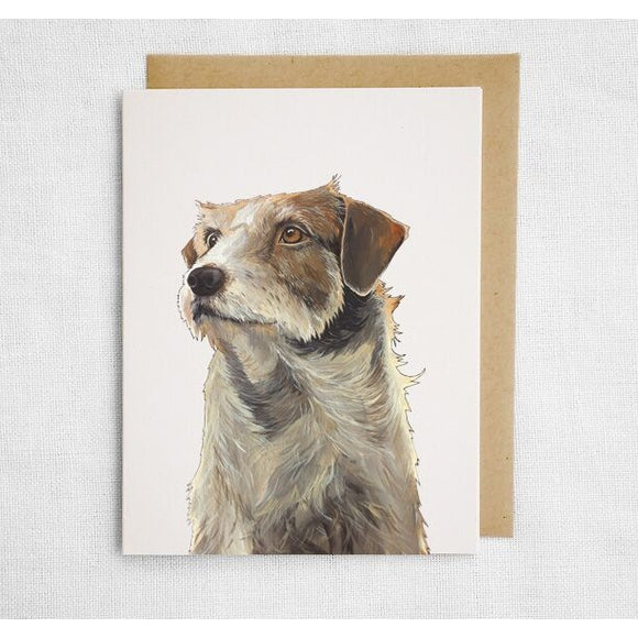 Brown and White Dog Card