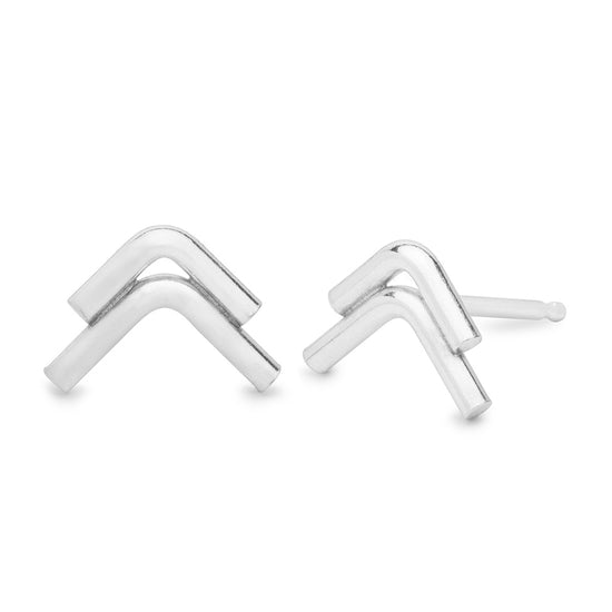 Chevron Studs - Sterling Silver