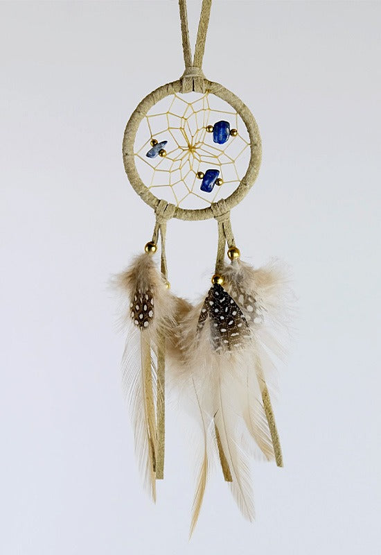 DC472TAN - 2" Dream Catcher with Semi Precious - Tan