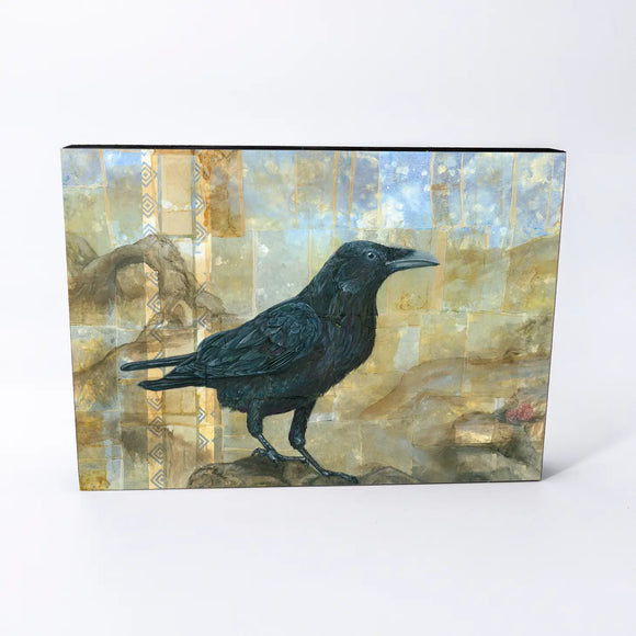 Desert Raven Wood Panel Giclée Print