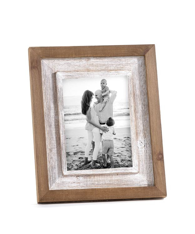 Brown & Distressed White Photo Frame - 5x7